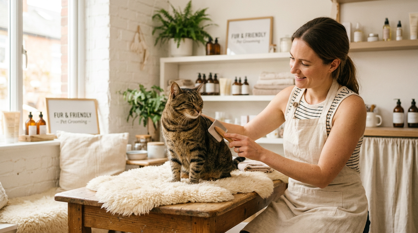 Cane e gatto felici in un negozio di animali